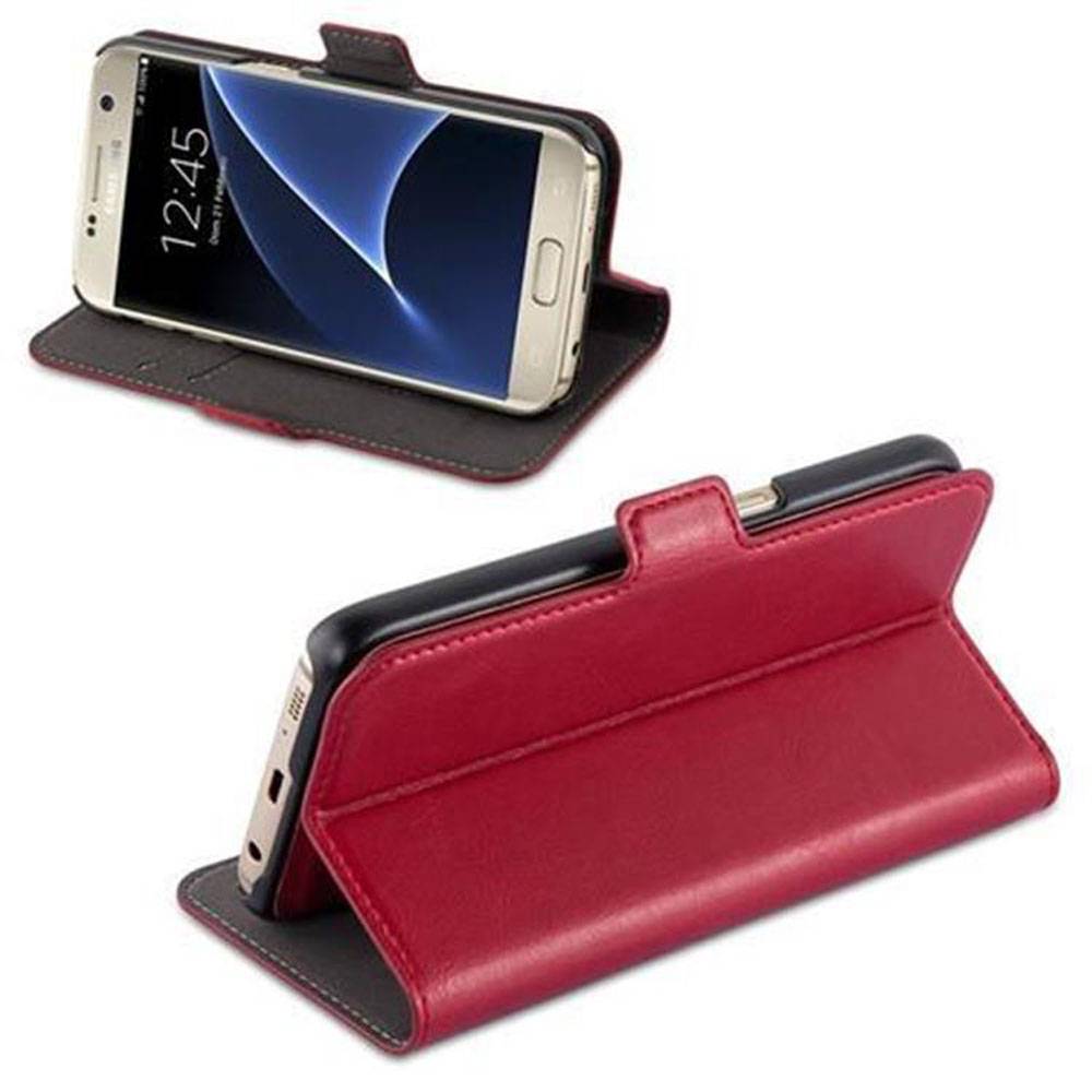 Cadorabo Hülle für Samsung Galaxy S7 Schutz Hülle in Rot Etui Handyhhülle Tasche Case Cover-3