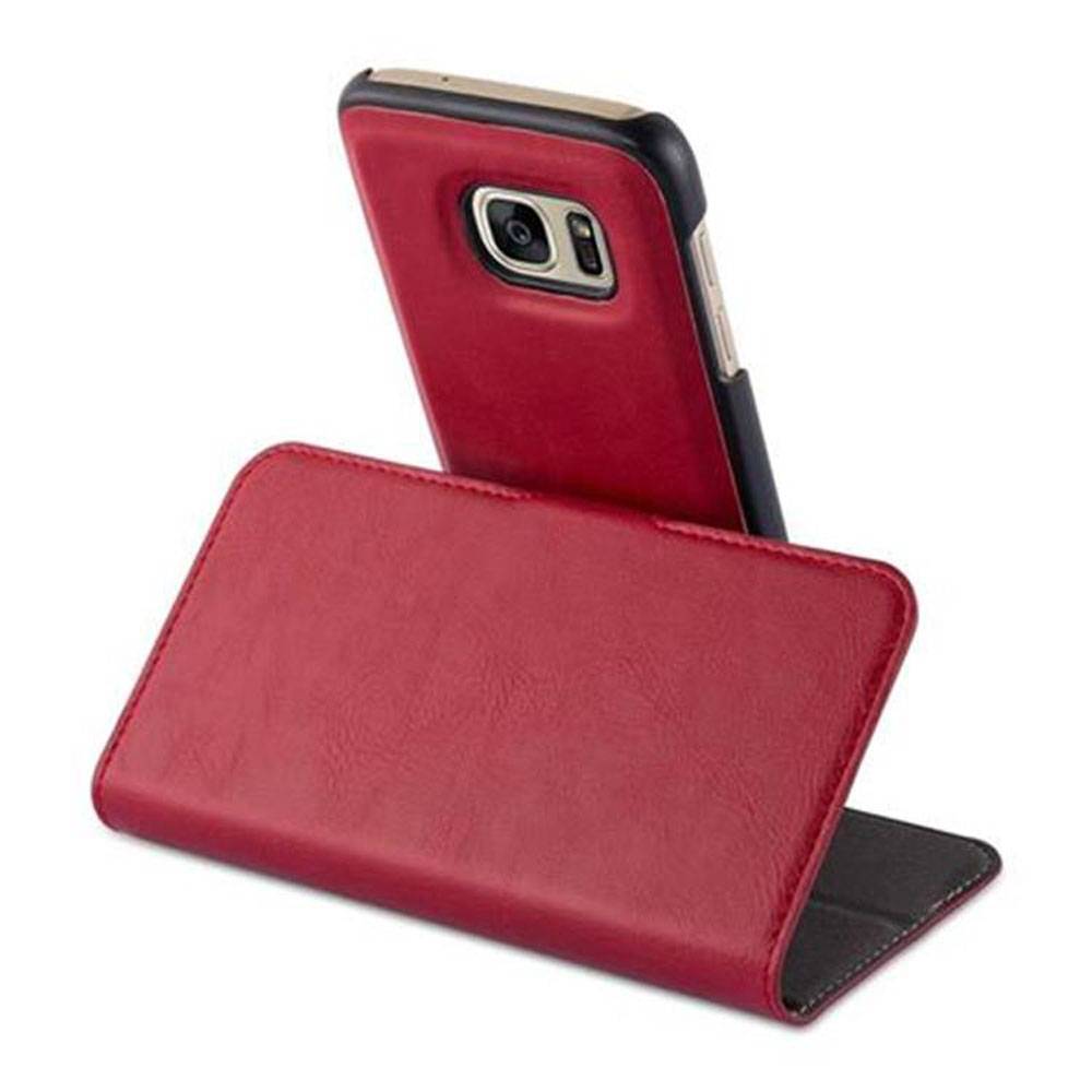 Cadorabo Hülle für Samsung Galaxy S7 Schutz Hülle in Rot Etui Handyhhülle Tasche Case Cover-4