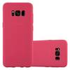 Cadorabo Hülle für Samsung Galaxy S8 Schutzhülle in Rot Handyhülle TPU Silikon Etui Case Cover