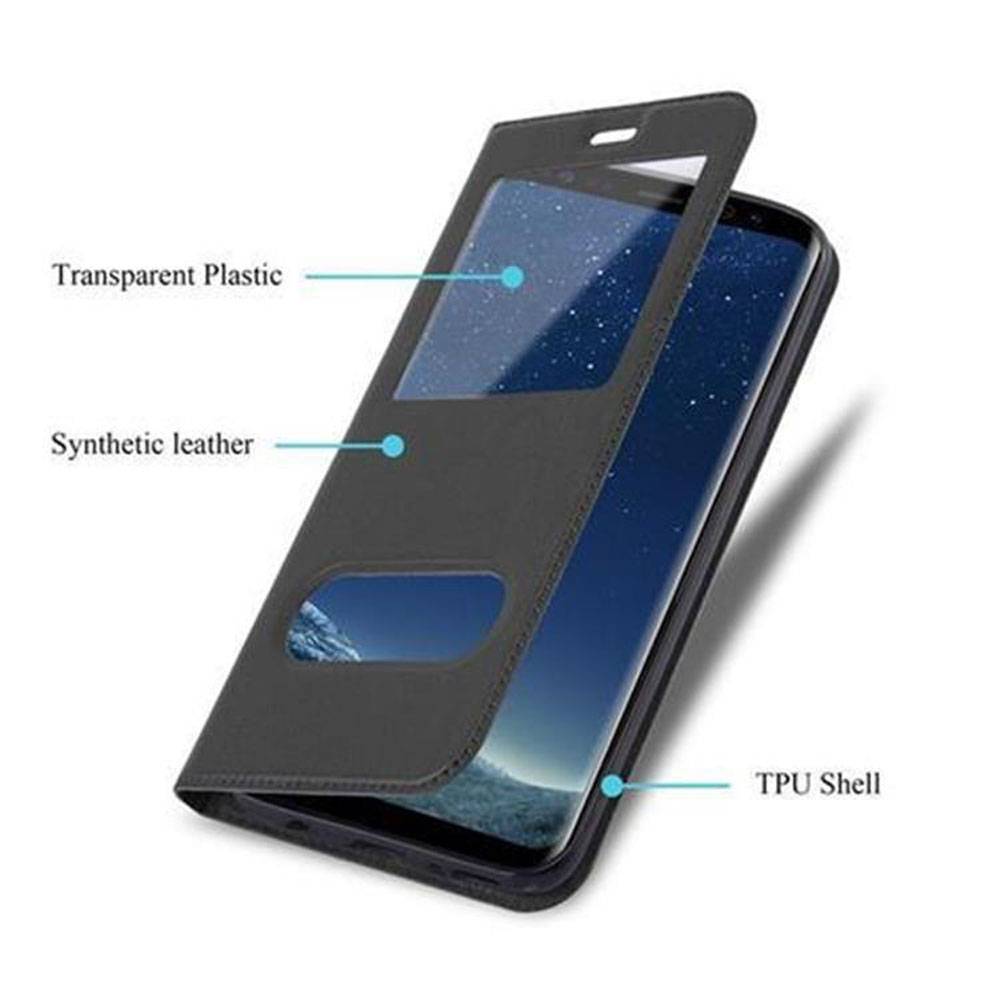 Cadorabo Schutzhülle für Samsung Galaxy S8 Hülle in Schwarz Handyhülle Book Case Cover Etui-3