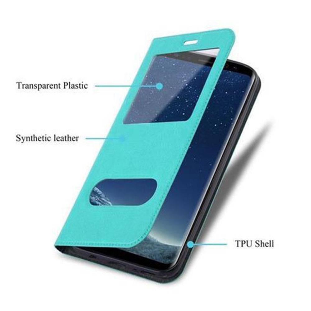 Cadorabo Schutzhülle für Samsung Galaxy S8 Hülle in Türkis Handyhülle Book Case Cover Etui-3