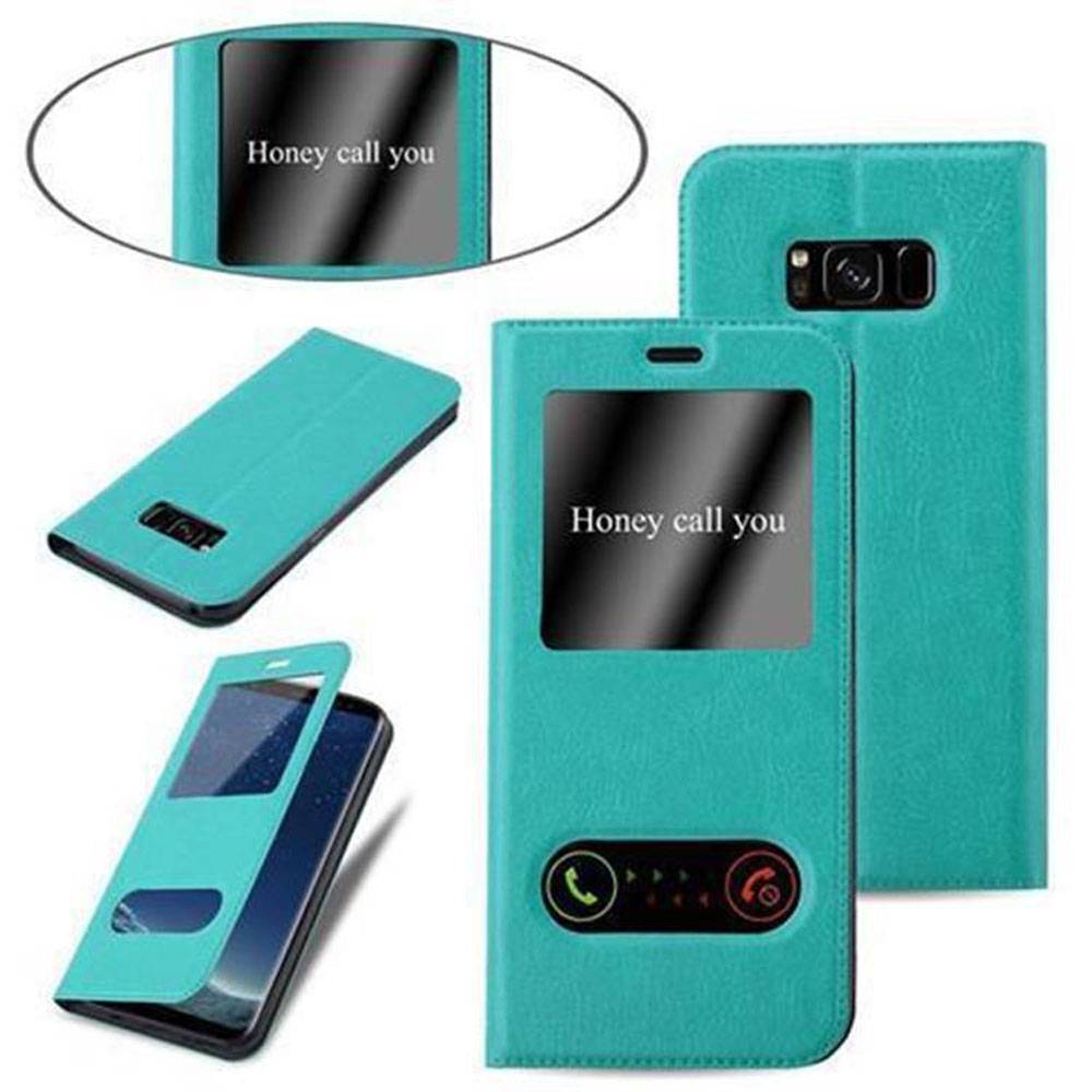 Cadorabo Schutzhülle für Samsung Galaxy S8 Hülle in Türkis Handyhülle Book Case Cover Etui-4
