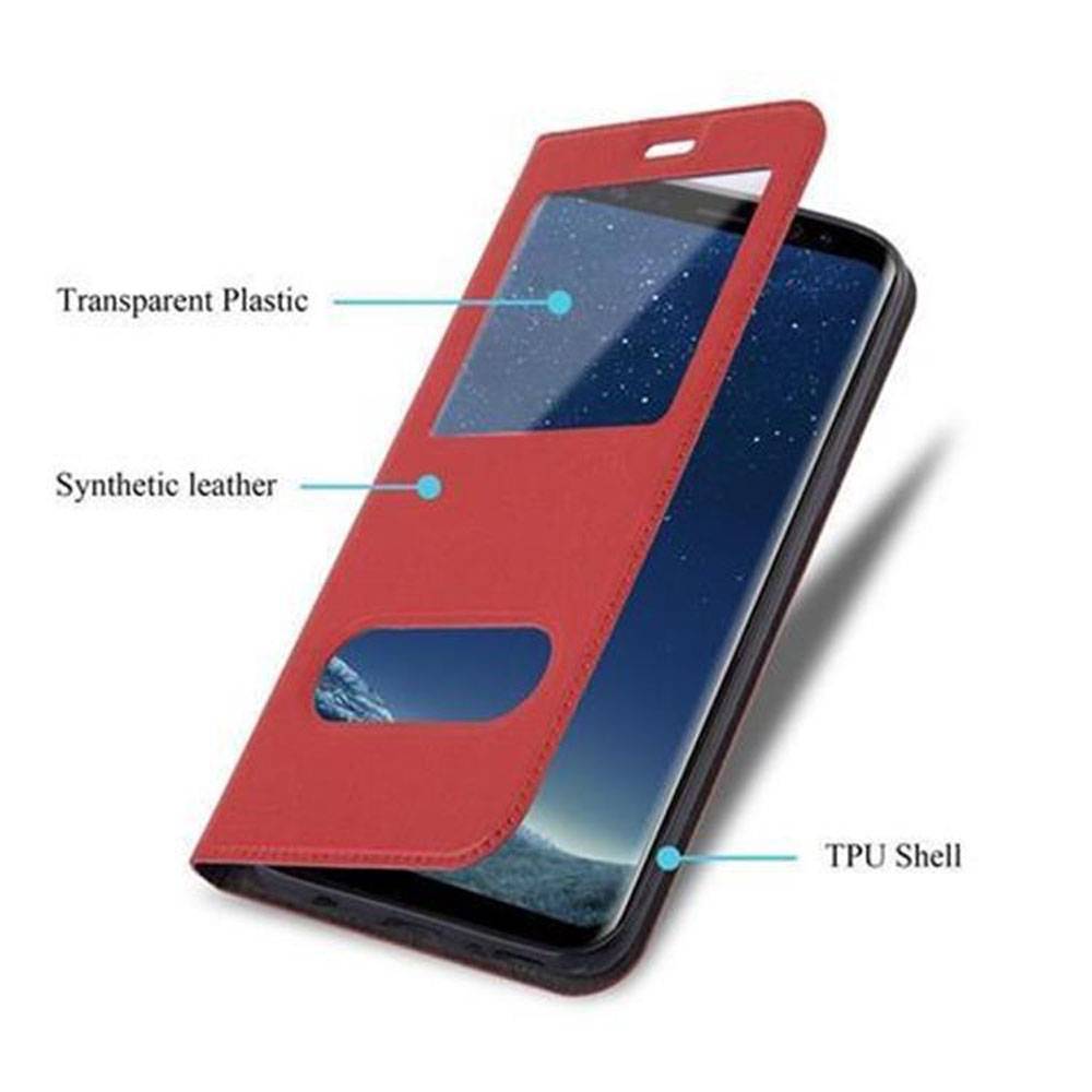 Cadorabo Schutzhülle für Samsung Galaxy S8 Hülle in Rot Handyhülle Book Case Cover Etui-3