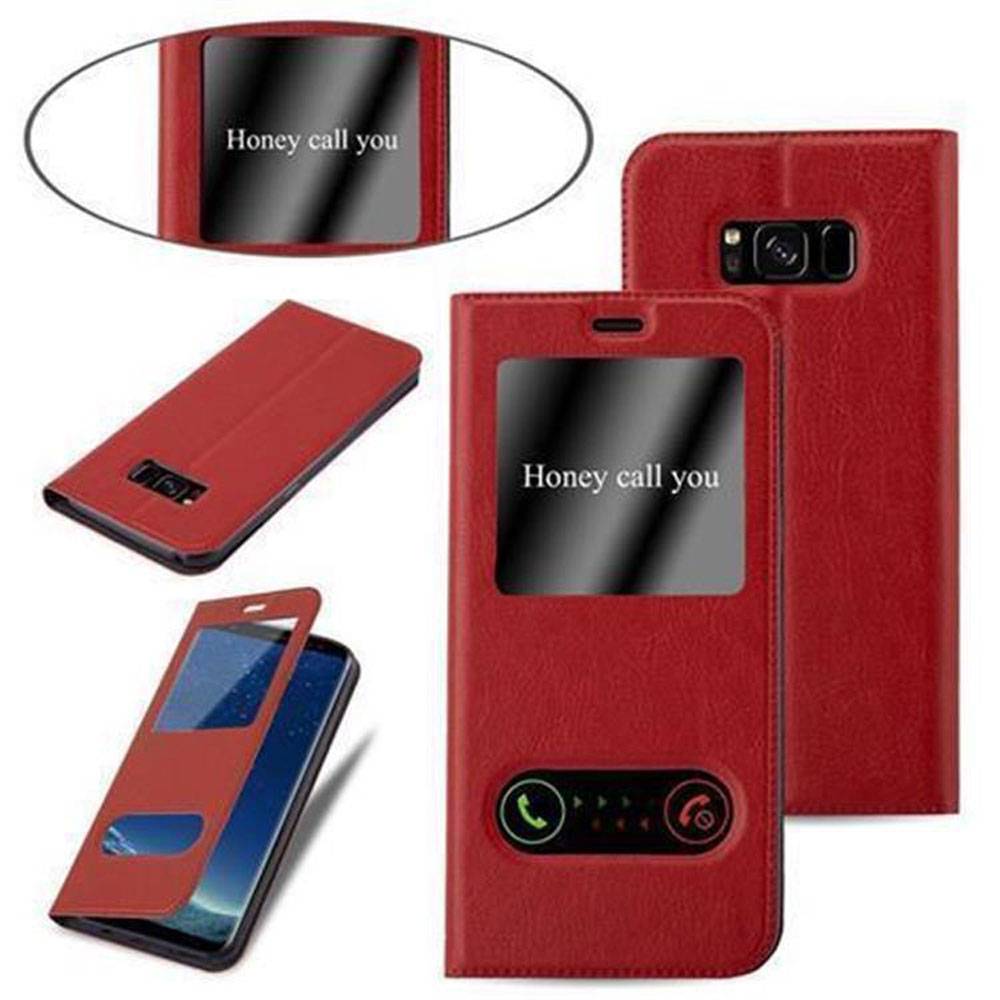 Cadorabo Schutzhülle für Samsung Galaxy S8 Hülle in Rot Handyhülle Book Case Cover Etui-4