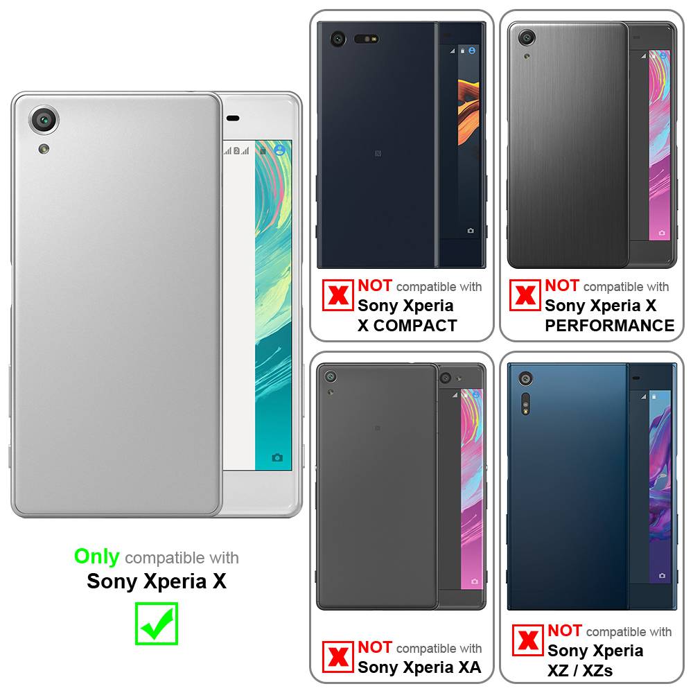 Cadorabo Handytasche mit Gürtelclip kompatibel mit Sony Xperia X Hülle in Schwarz - Schutzhülle mit Karabinerhaken Case-1