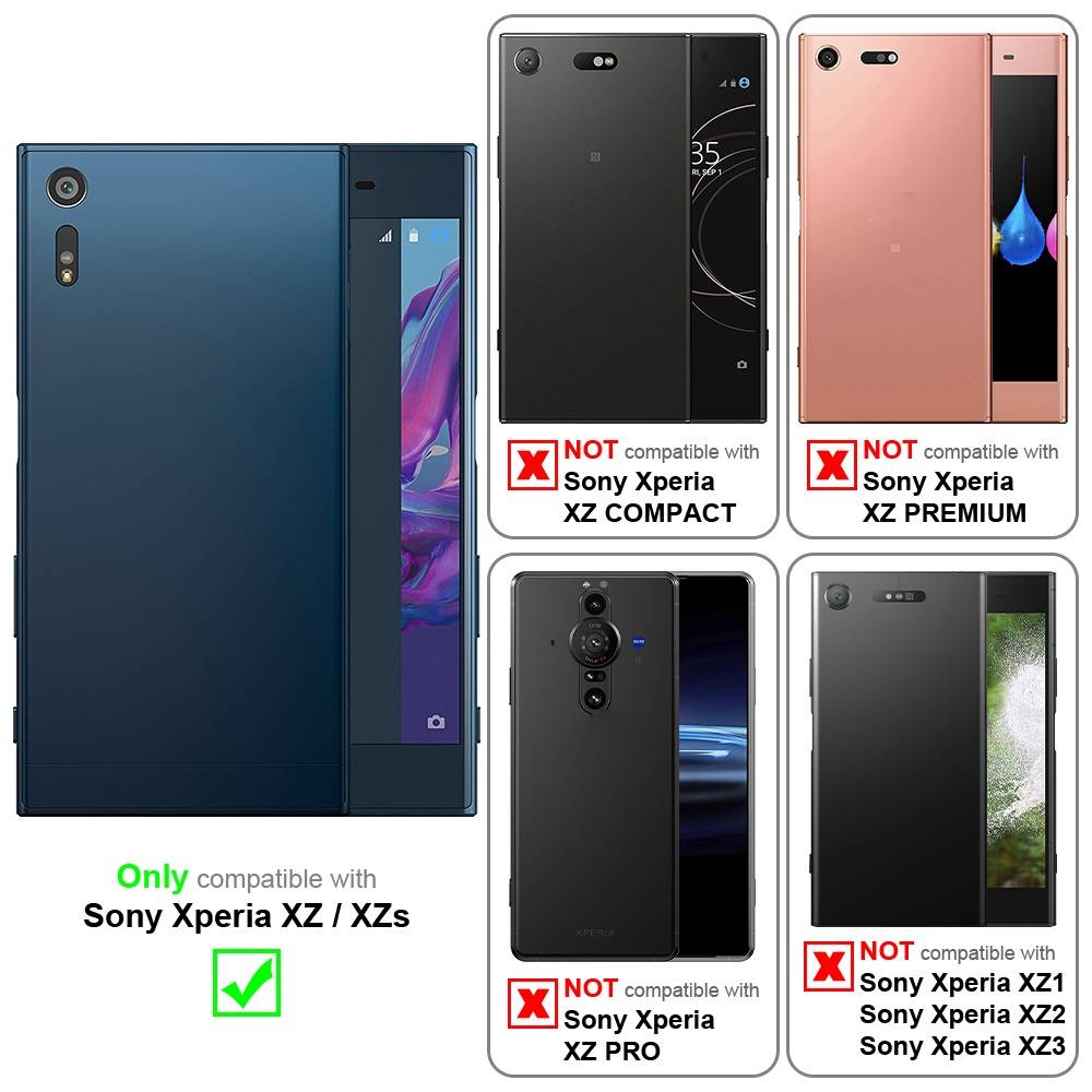Cadorabo Handytasche mit Gürtelclip kompatibel mit Sony Xperia XZ / XZs Hülle in Schwarz - Schutzhülle mit-1