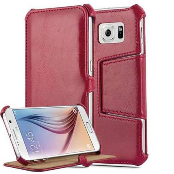 Cadorabo Schutzhülle für Samsung Galaxy S6 Hülle in Rot Handyhülle Etui Case Cover Tasche
