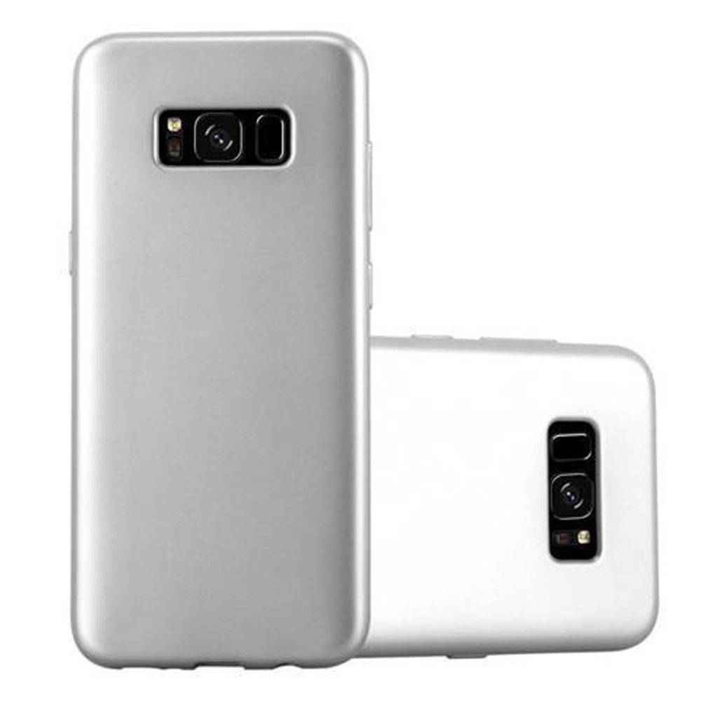 Cadorabo Schutzhülle für Samsung Galaxy S8 Hülle in Silber Handyhülle TPU Silikon Etui Cover Case-0