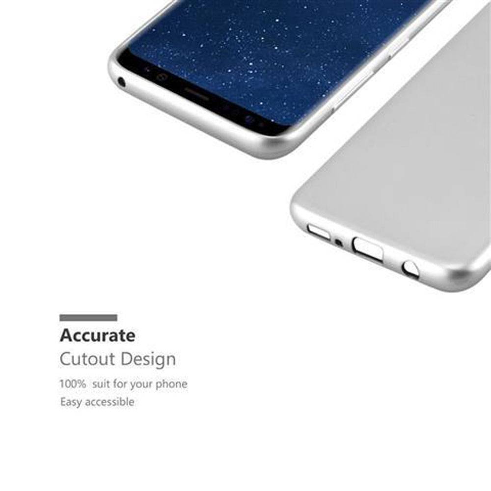 Cadorabo Schutzhülle für Samsung Galaxy S8 Hülle in Silber Handyhülle TPU Silikon Etui Cover Case-2