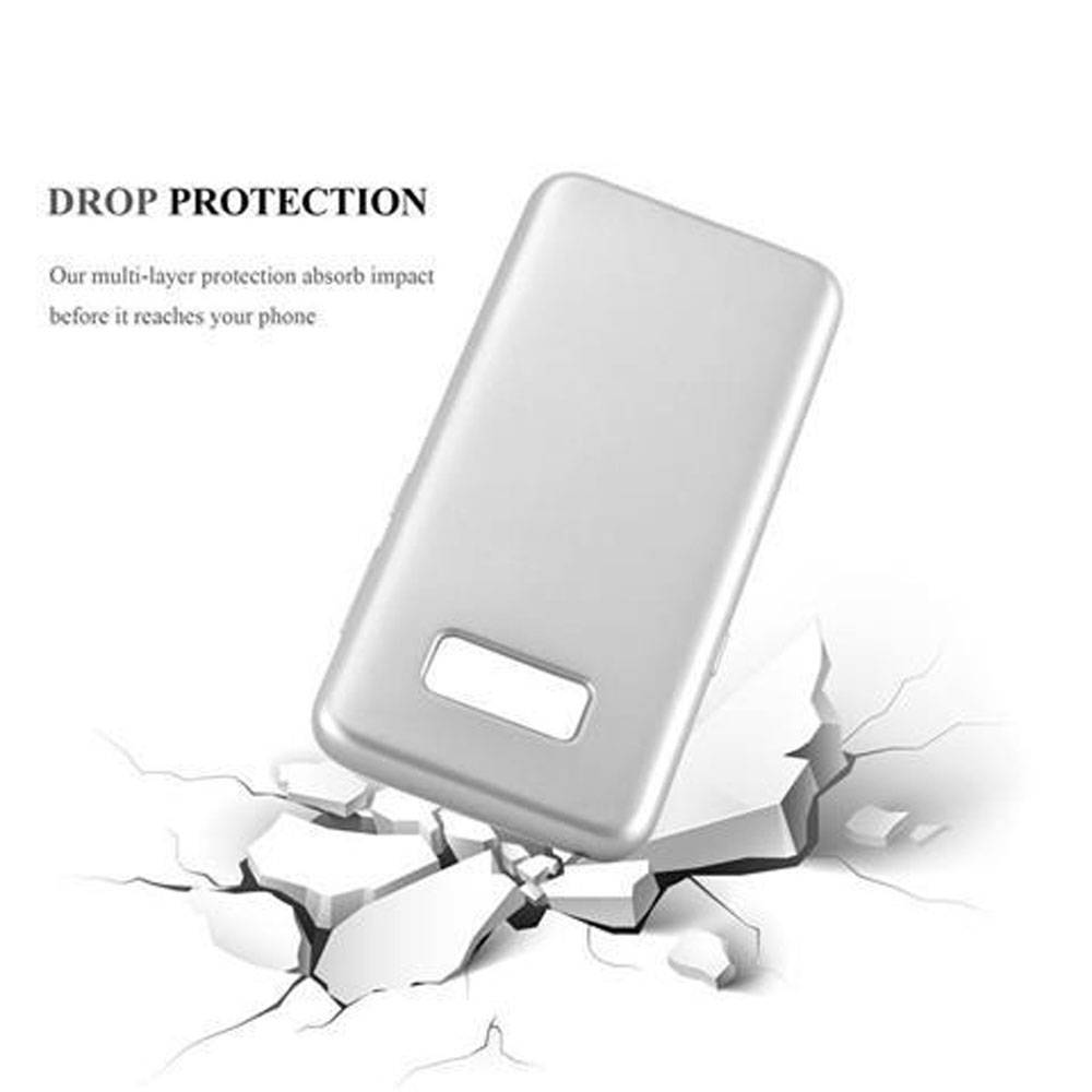 Cadorabo Schutzhülle für Samsung Galaxy S8 Hülle in Silber Handyhülle TPU Silikon Etui Cover Case-3