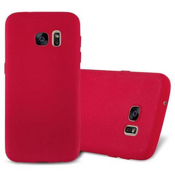 Cadorabo Schutzhülle für Samsung Galaxy S7 Hülle in Rot Handyhülle TPU Etui Cover Case