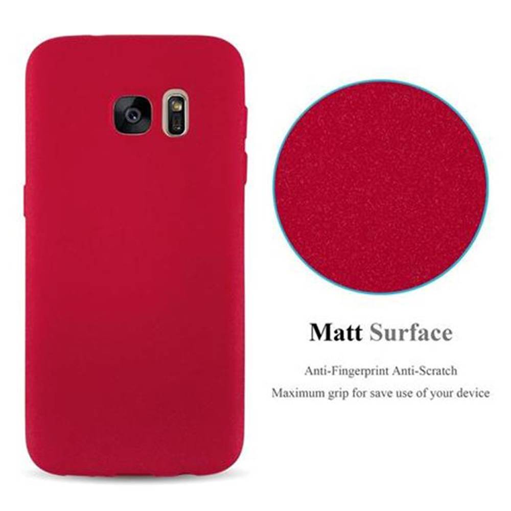 Cadorabo Schutzhülle für Samsung Galaxy S7 Hülle in Rot Handyhülle TPU Etui Cover Case-2
