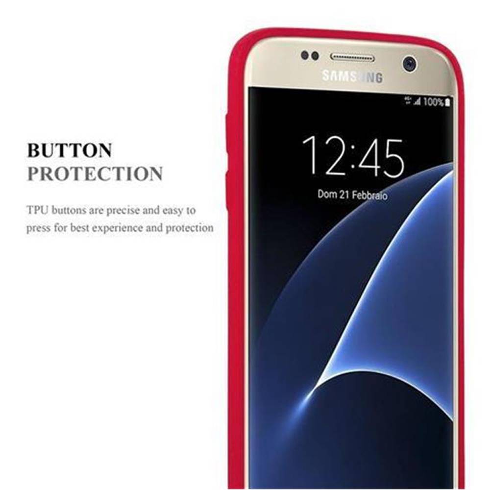 Cadorabo Schutzhülle für Samsung Galaxy S7 Hülle in Rot Handyhülle TPU Etui Cover Case-4