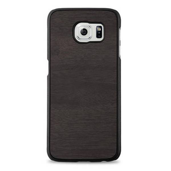 Cadorabo Hülle für Samsung Galaxy S6 Schutz Hülle in Schwarz Hard Case Etui Holz Optik Handyhülle