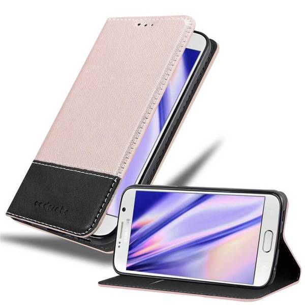 Cadorabo Hülle für Samsung Galaxy S6 Schutzhülle in Rosa SHandyhülle Book Case Etui Kunstleder