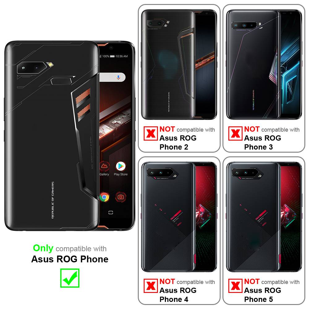 Cadorabo Panzer Folie für Asus ROG Phone Schutzfolie in Transparent Gehärtetes Tempered Display-Schutzglas-1