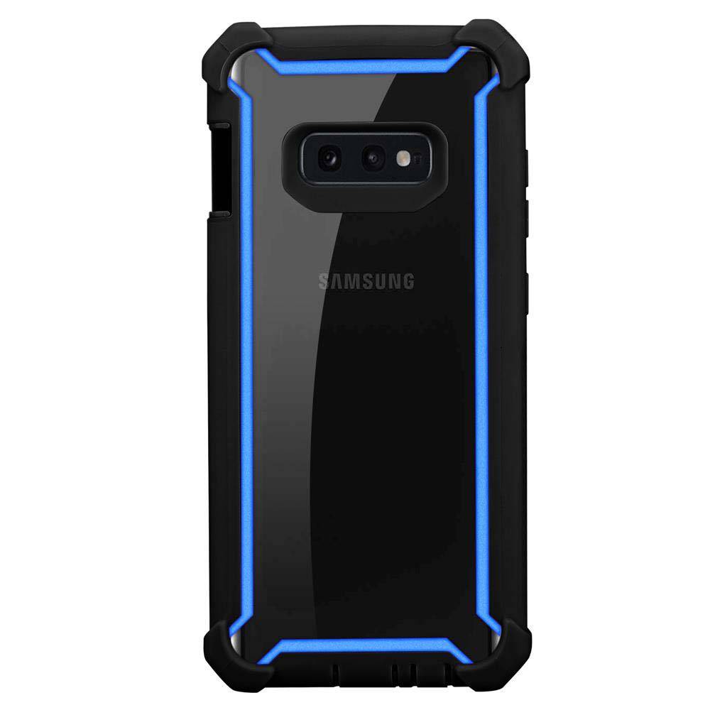 Cadorabo Hülle für Samsung Galaxy S10e Schutzhülle in Blau Handy Hülle Etui TPU Silikon-Rand Glas-Rücken Acryl-2