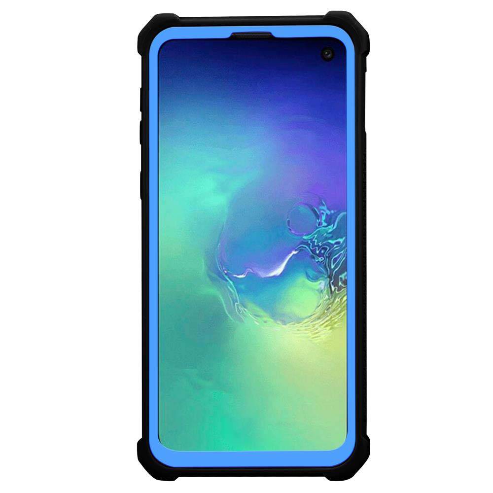 Cadorabo Hülle für Samsung Galaxy S10e Schutzhülle in Blau Handy Hülle Etui TPU Silikon-Rand Glas-Rücken Acryl-3