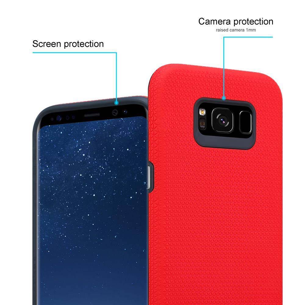 Cadorabo Schutzhülle für Samsung Galaxy S8 Hülle in Rot Outdoor Etui Hybrid Handyhülle extra Grip Anti Rutsch Oberfläche-2