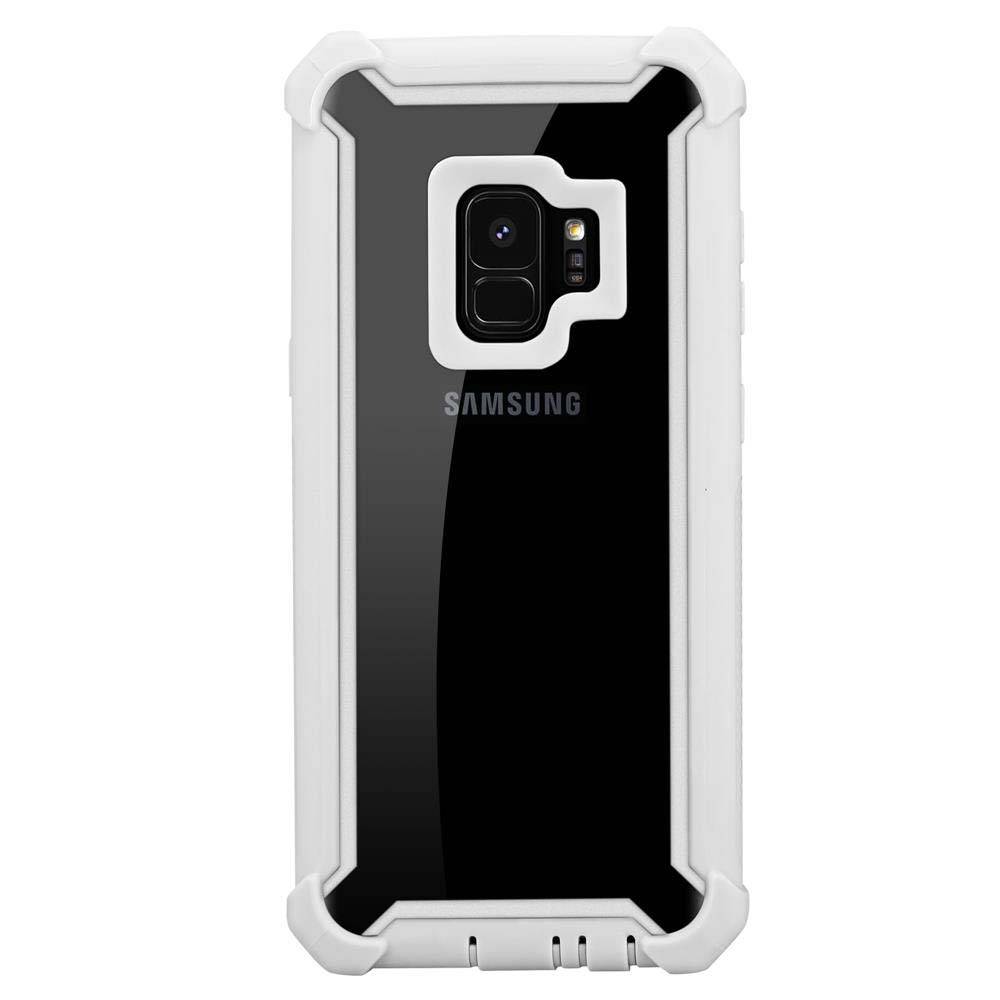 Cadorabo Hülle für Samsung Galaxy S9 Schutzhülle in Grau Handy Hülle Etui TPU Silikon-Rand Glas-Rücken Acryl-2