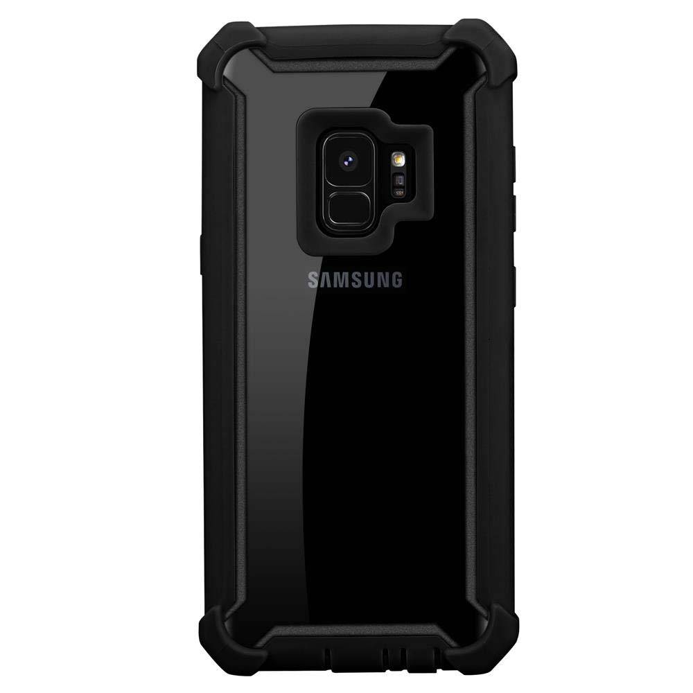 Cadorabo Hülle für Samsung Galaxy S9 Schutzhülle in Schwarz Handy Hülle Etui TPU Silikon-Rand Glas-Rücken Acryl-2