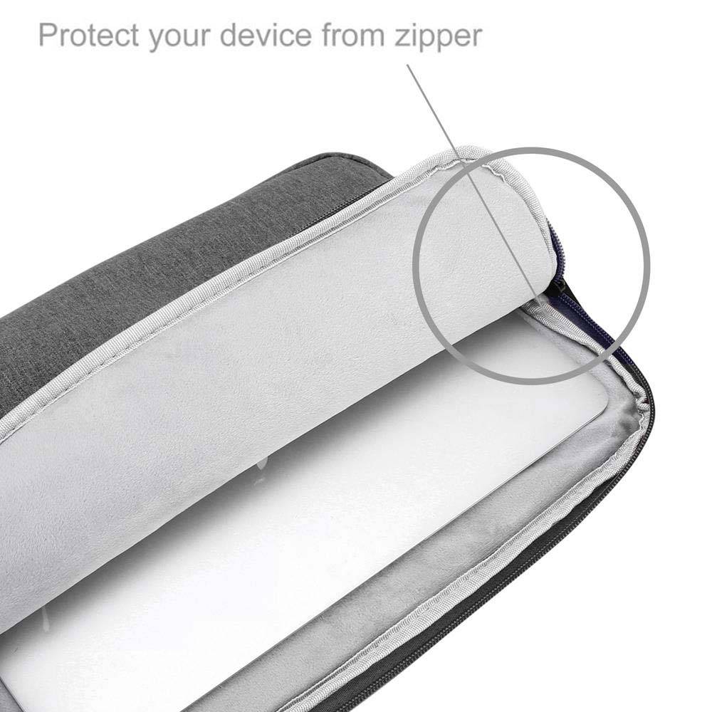 Cadorabo Laptop / Tablet Schutz Tasche 14 Zoll in Grau Laptoptasche Notebook Computer Stoff Samt-Innenfutter-1