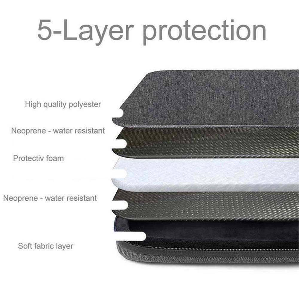 Cadorabo Laptop / Tablet Schutz Tasche 14 Zoll in Grau Laptoptasche Notebook Computer Stoff Samt-Innenfutter-2