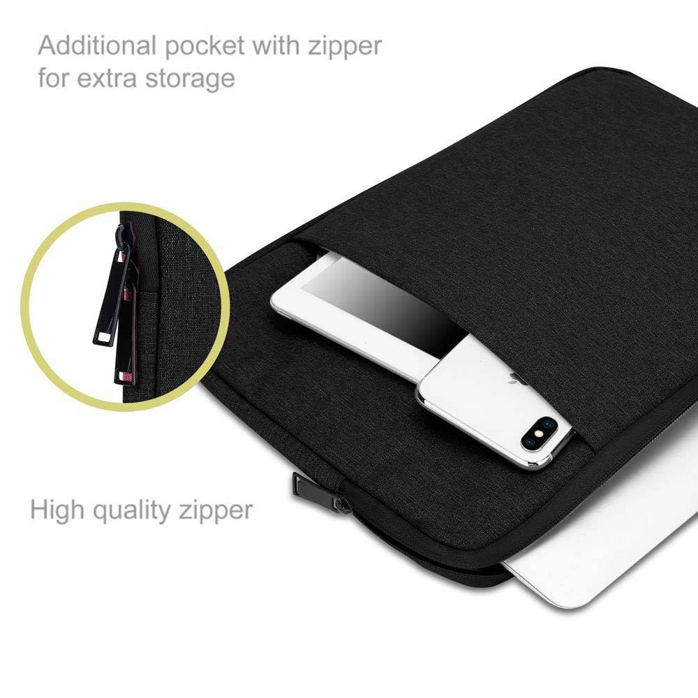 Cadorabo Laptop / Tablet Schutz Tasche 14 Zoll in Schwarz Laptoptasche Notebook Computer Stoff Samt-Innenfutter-1