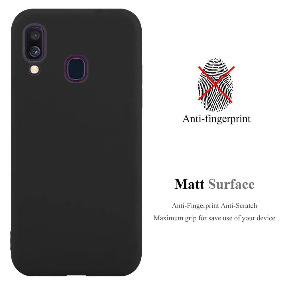 Cadorabo Hülle für Samsung Galaxy A40 Schutzhülle in Schwarz Handyhülle TPU Silikon Etui Case Cover-1