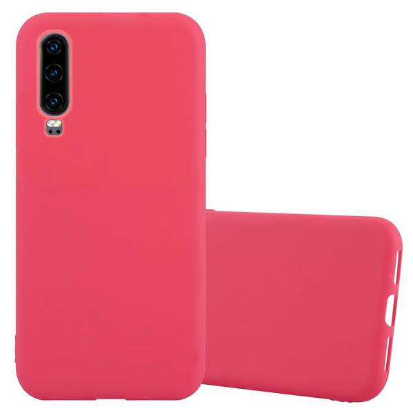 Cadorabo Hülle für Huawei P30 Schutzhülle in Rot Handyhülle TPU Silikon Etui Case Cover