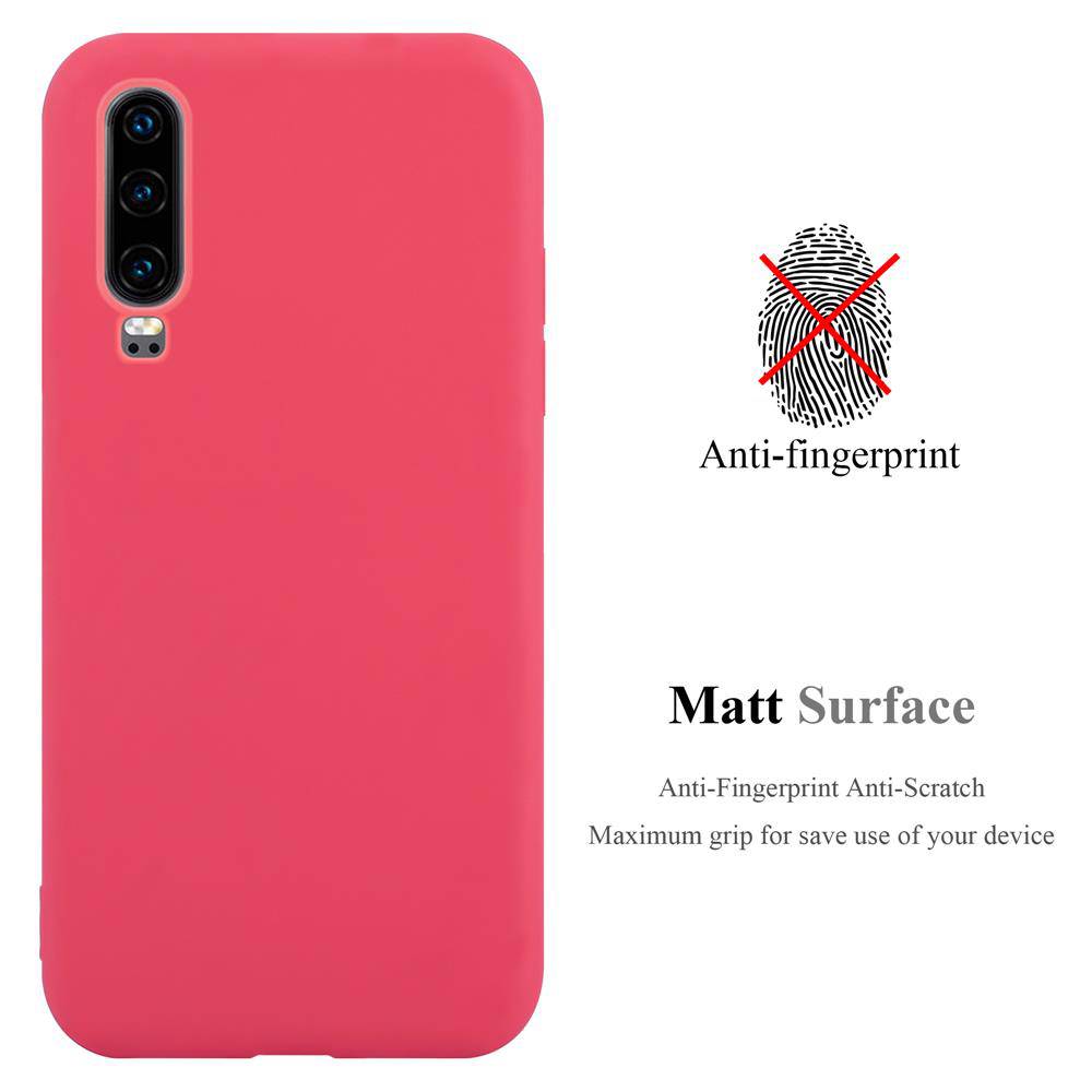 Cadorabo Hülle für Huawei P30 Schutzhülle in Rot Handyhülle TPU Silikon Etui Case Cover-1