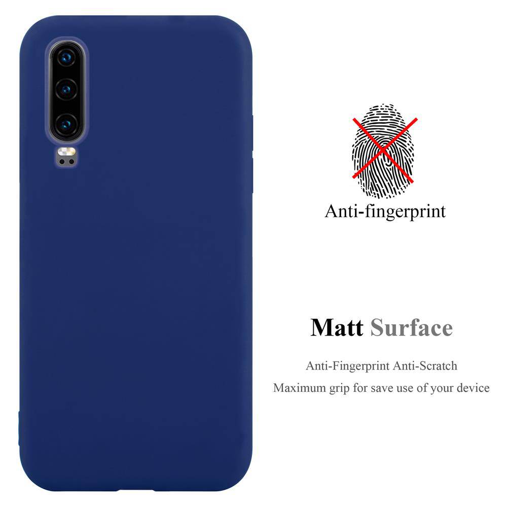 Cadorabo Hülle für Huawei P30 Schutzhülle in Blau Handyhülle TPU Silikon Etui Case Cover-1