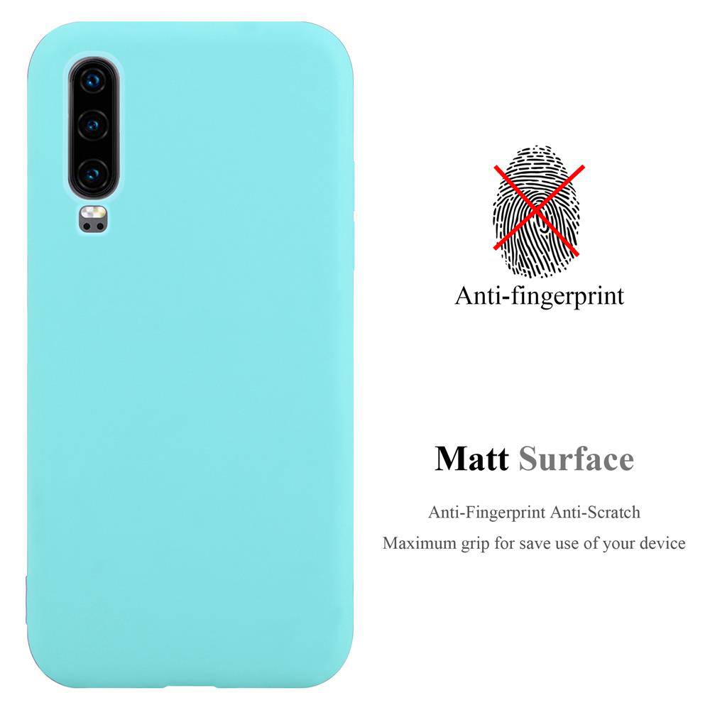 Cadorabo Hülle für Huawei P30 Schutzhülle in Blau Handyhülle TPU Silikon Etui Case Cover-1