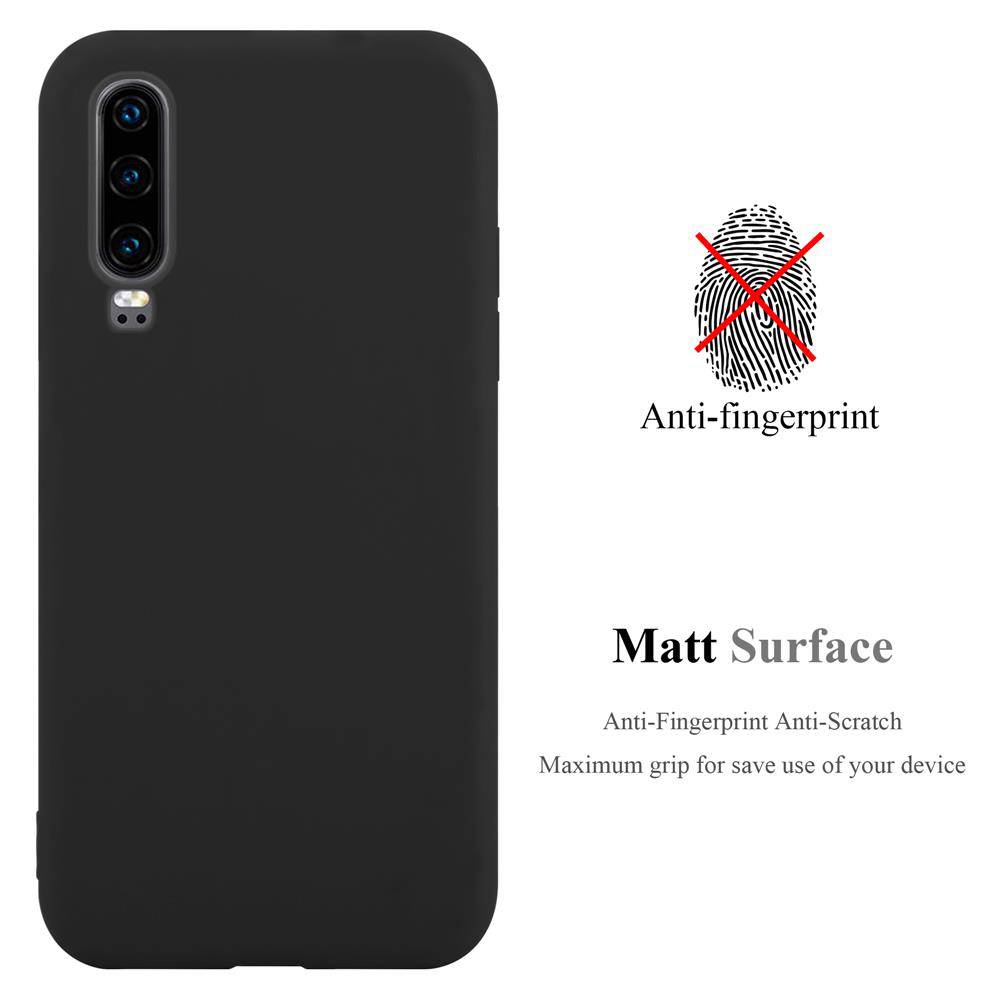 Cadorabo Hülle für Huawei P30 Schutzhülle in Schwarz Handyhülle TPU Silikon Etui Case Cover-1