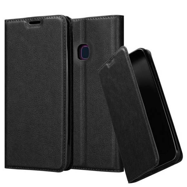 Cadorabo Hülle für Samsung Galaxy A10e / A20e Schutz Hülle in Schwarz Handyhülle Etui Case Cover Magnetverschluss