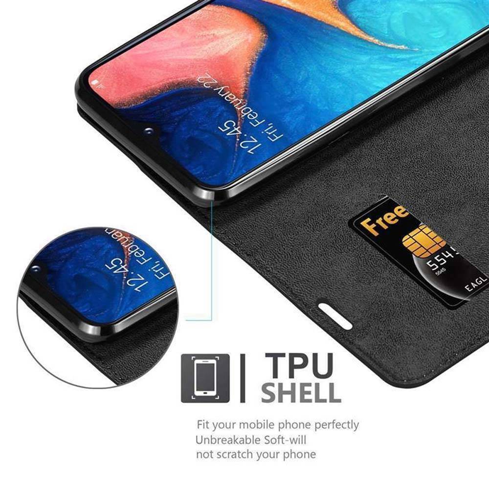 Cadorabo Hülle für Samsung Galaxy A10e / A20e Schutz Hülle in Schwarz Handyhülle Etui Case Cover Magnetverschluss-1