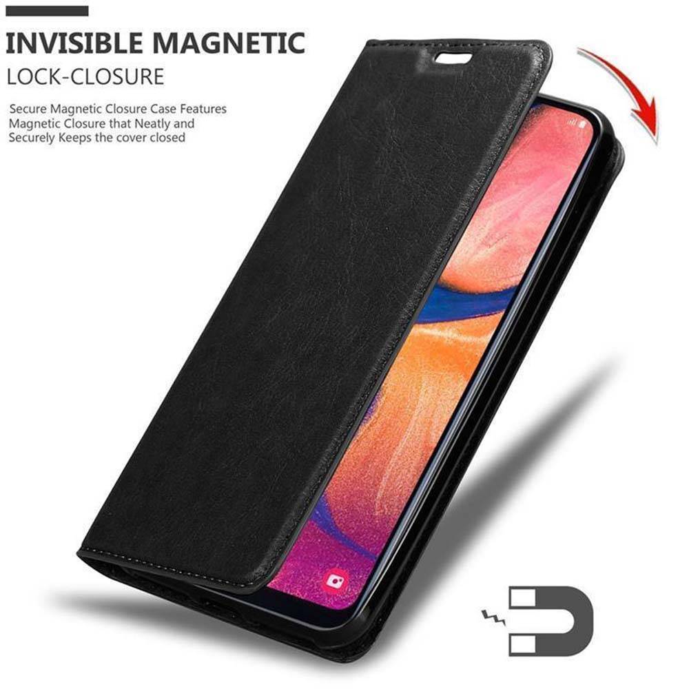 Cadorabo Hülle für Samsung Galaxy A10e / A20e Schutz Hülle in Schwarz Handyhülle Etui Case Cover Magnetverschluss-2