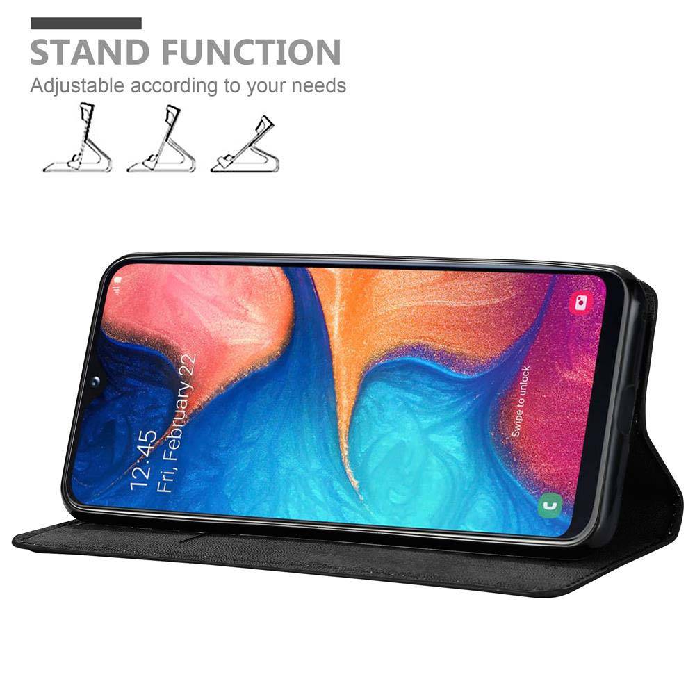 Cadorabo Hülle für Samsung Galaxy A10e / A20e Schutz Hülle in Schwarz Handyhülle Etui Case Cover Magnetverschluss-3