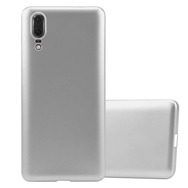 Cadorabo Schutzhülle für Huawei P20 Hülle in Silber Handyhülle TPU Silikon Etui Cover Case
