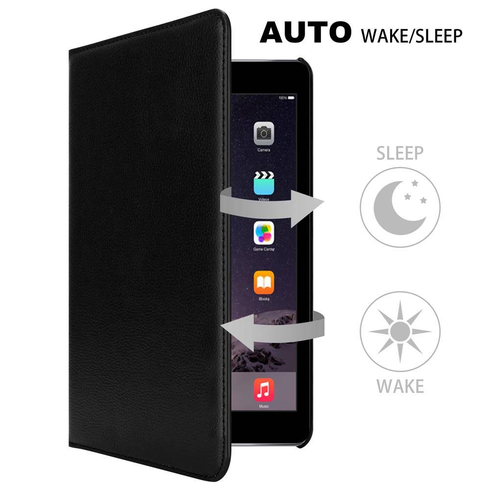 Cadorabo Hülle für Apple iPad AIR 2 2014 / AIR 2013 Tablet Hülle in Schwarz Schutzhülle Etui Case Tasche Auto Wake up-1