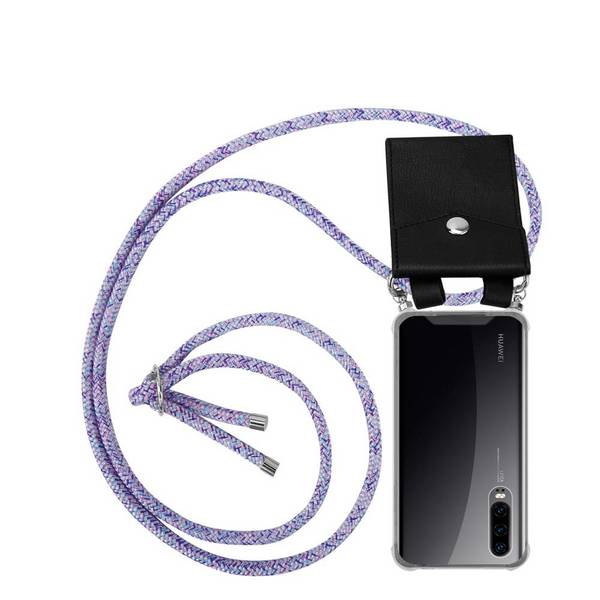 Cadorabo Schutzhülle für Huawei P30 Hülle in Lila Handy Kette Kordel abnehmbares Etui