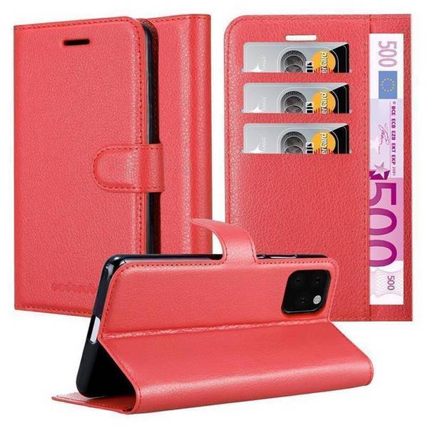 Cadorabo Hülle für Apple iPhone 11 PRO MAX Schutz Hülle in Rot Handyhülle Etui Case Cover Magnetverschluss