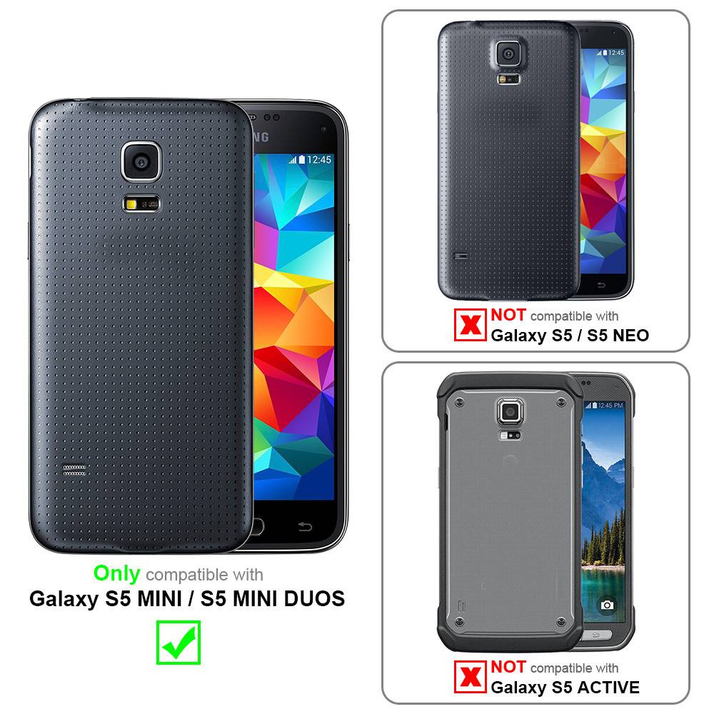 Cadorabo Handytasche mit Gürtelclip kompatibel mit Samsung Galaxy S5 MINI / S5 MINI DUOS Hülle in Schwarz - Schutzhülle-1