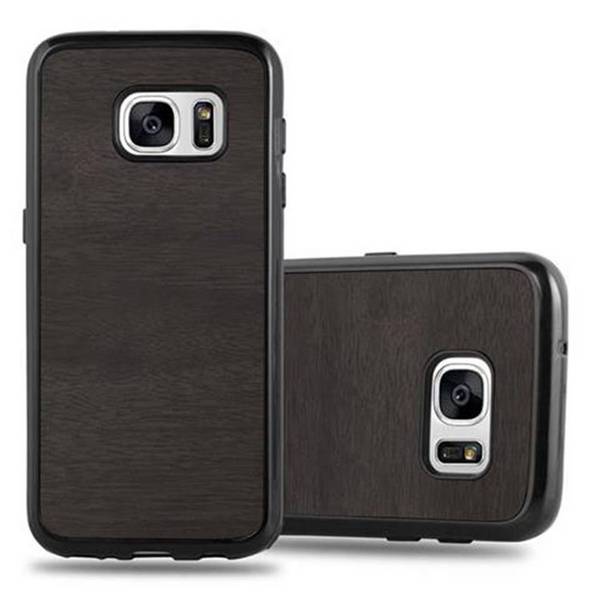 Cadorabo Handyhülle für Samsung Galaxy S7 in Schwarz Schutzhülle Hülle Etui Case Cover TPU Silikon