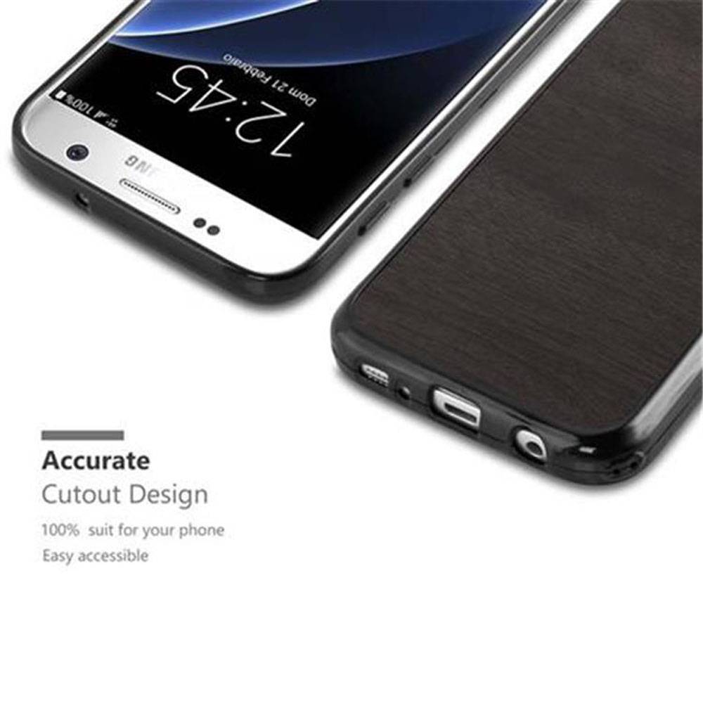 Cadorabo Handyhülle für Samsung Galaxy S7 in Schwarz Schutzhülle Hülle Etui Case Cover TPU Silikon-2
