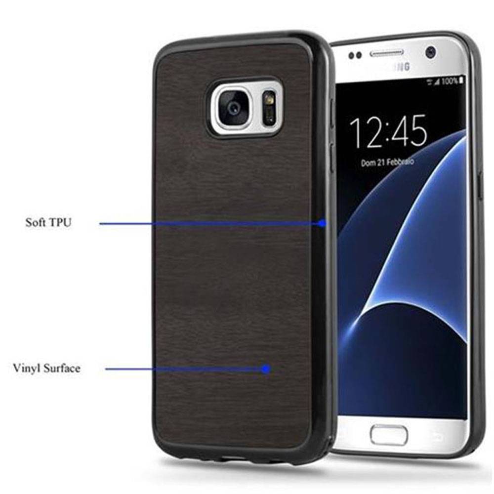 Cadorabo Handyhülle für Samsung Galaxy S7 in Schwarz Schutzhülle Hülle Etui Case Cover TPU Silikon-4