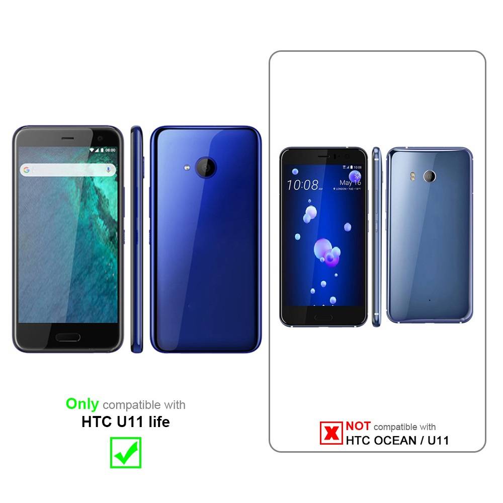 Cadorabo Handykette für HTC U11 LIFE in Schwarz - Handy Schutz Hülle Necklace mit Verstellbaren Band Kordel zum Umhängen-1