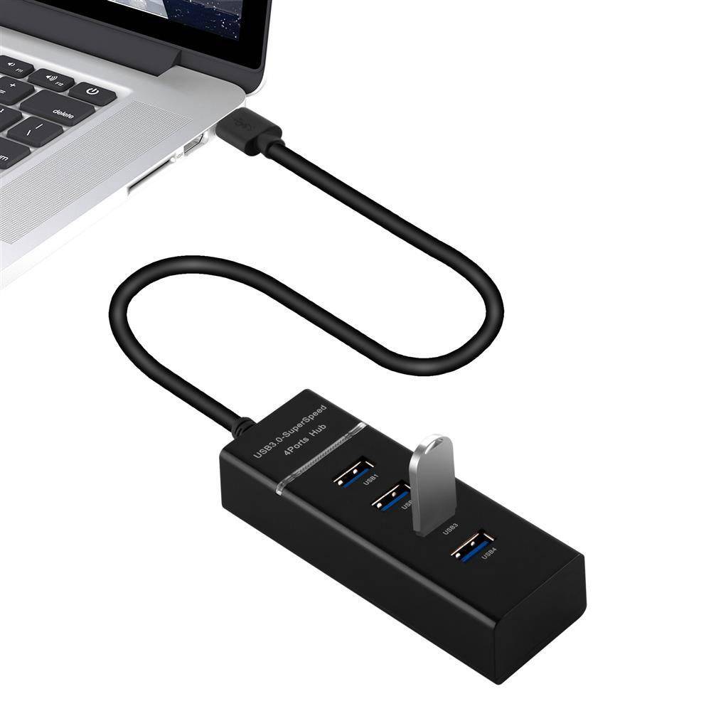 Cadorabo 4-Port USB 3.0 Multischnittstelle Plug&Play USB 3.0 Anschluss USB-C Ladeanschluss für Laptops Schwarz-1