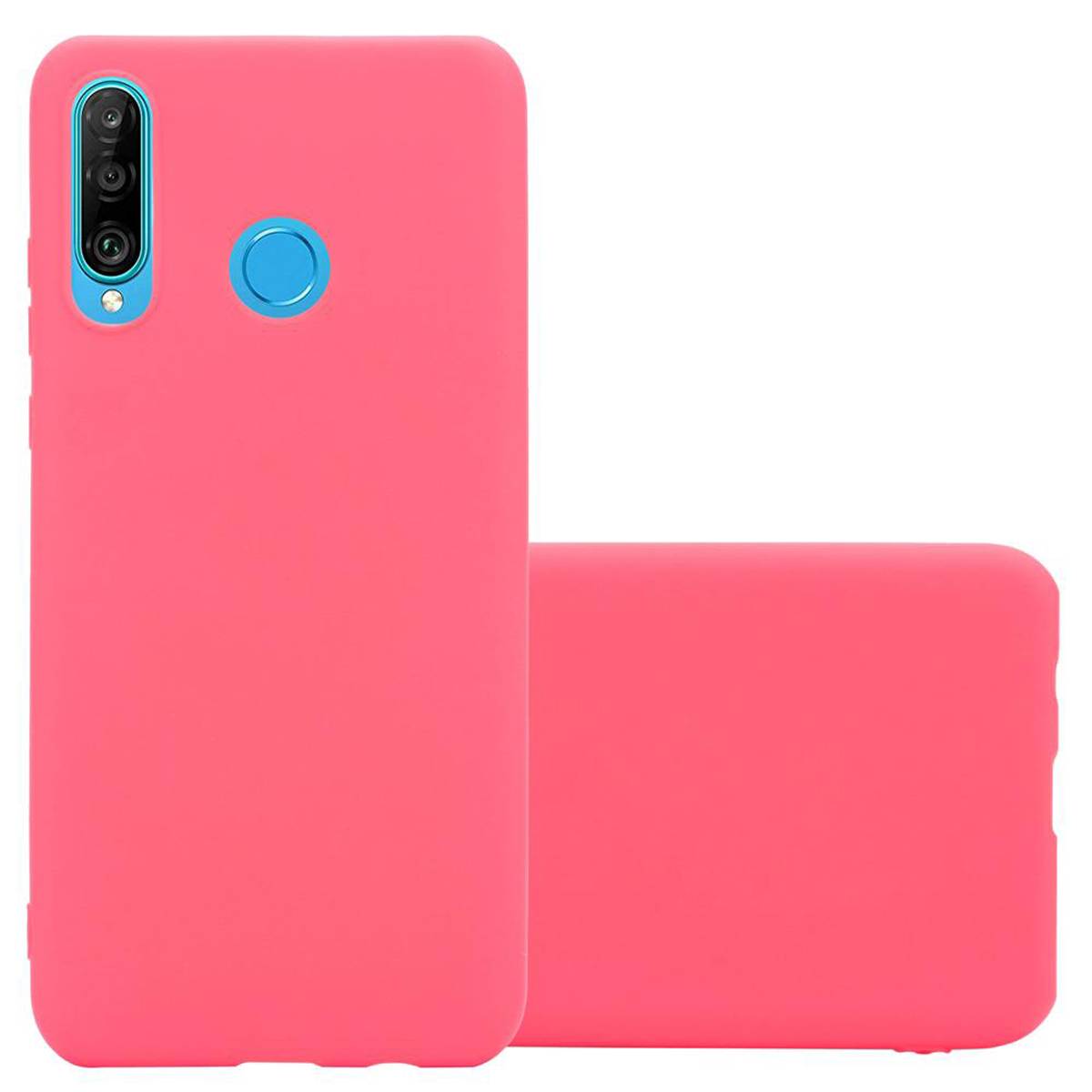 Cadorabo Hülle für Huawei P30 LITE Schutzhülle in Rot Handyhülle TPU Silikon Etui Case Cover-0