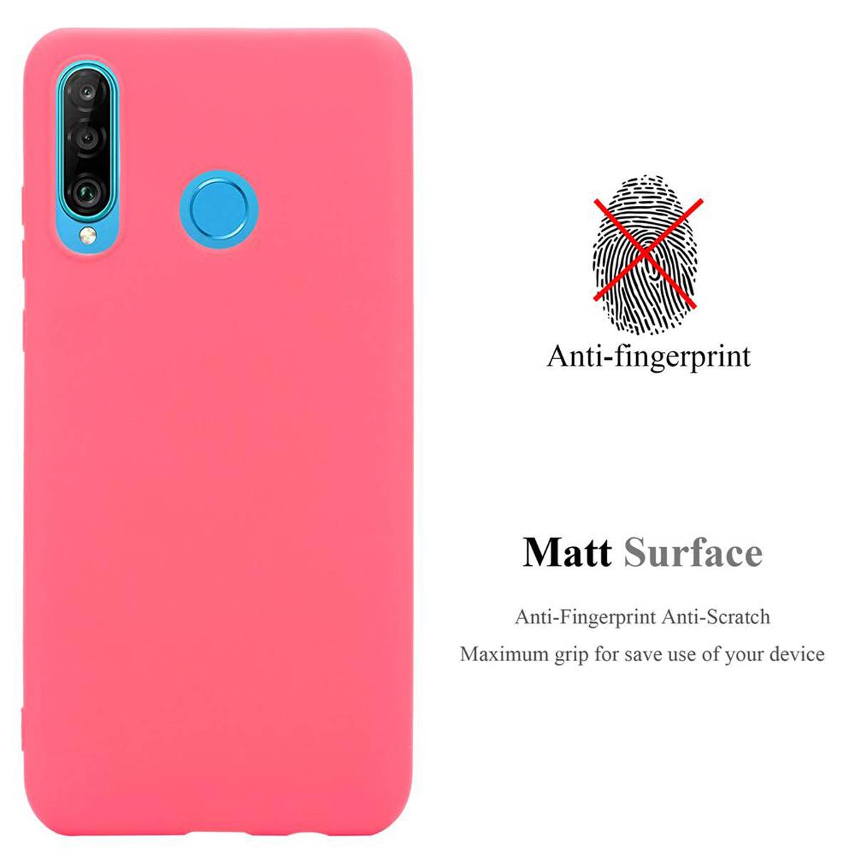 Cadorabo Hülle für Huawei P30 LITE Schutzhülle in Rot Handyhülle TPU Silikon Etui Case Cover-1